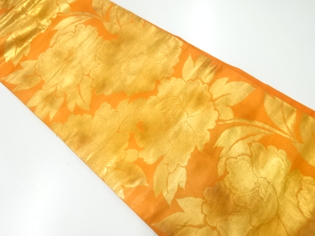 JAPANESE NAGOYA OBI / WOVEN PEONY